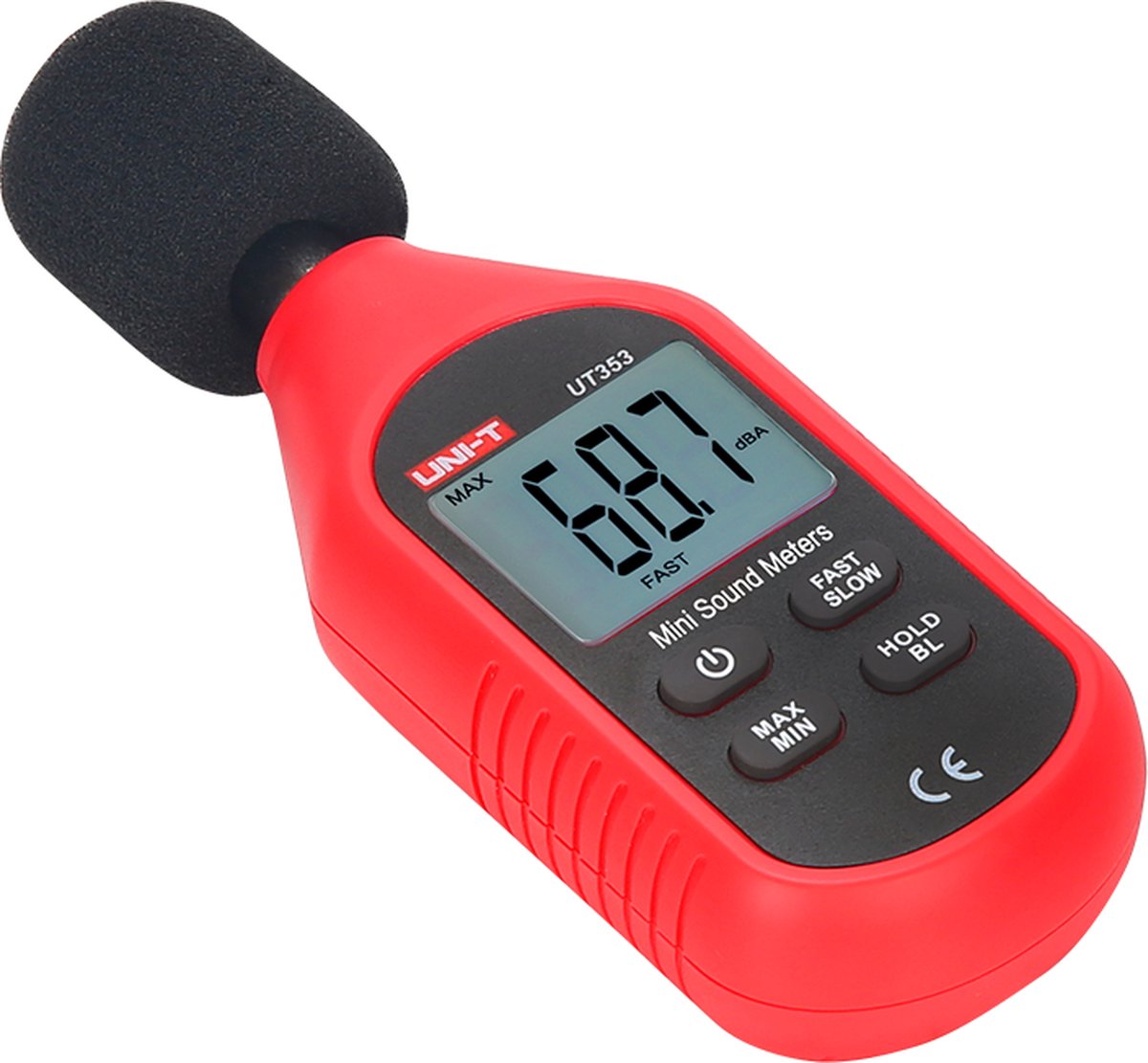 UNI-T UT353 geluid decibel meter met condensator microfoon en LCD display