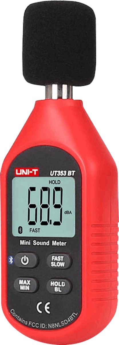 UNI-T UT353-BT geluid decibel meter met condensator microfoon, LCD display, Bluetooth met gratis smartphone app