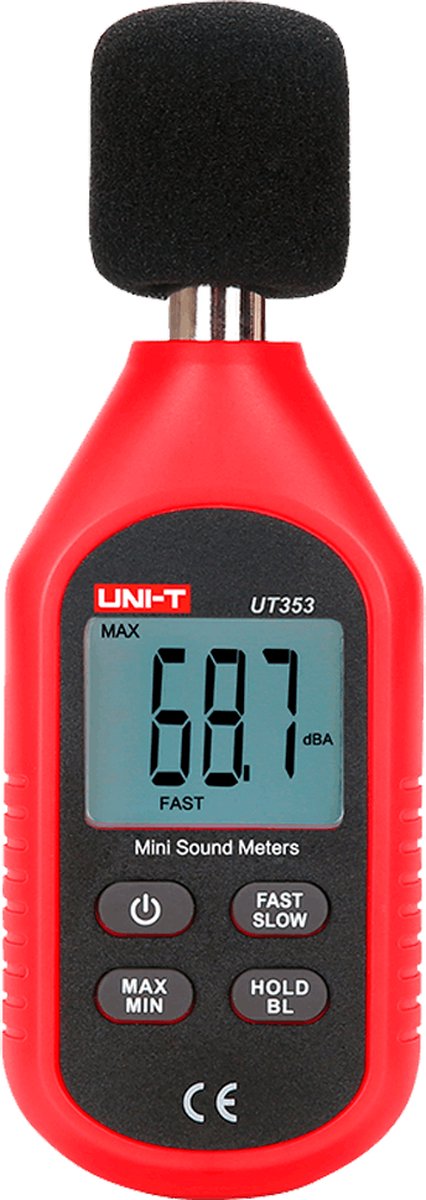 UNI-T UT353 geluid decibel meter met condensator microfoon en LCD display