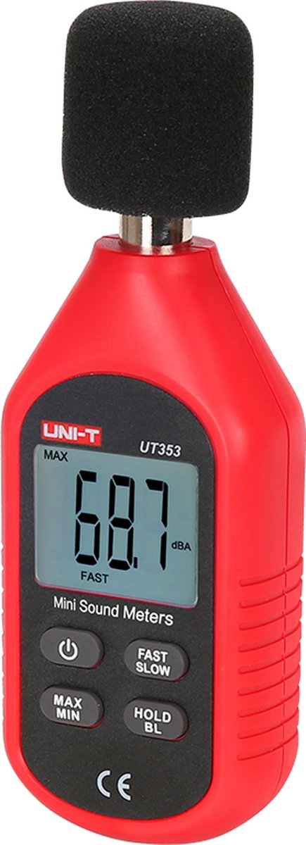 UNI-T UT353 geluid decibel meter met condensator microfoon en LCD display