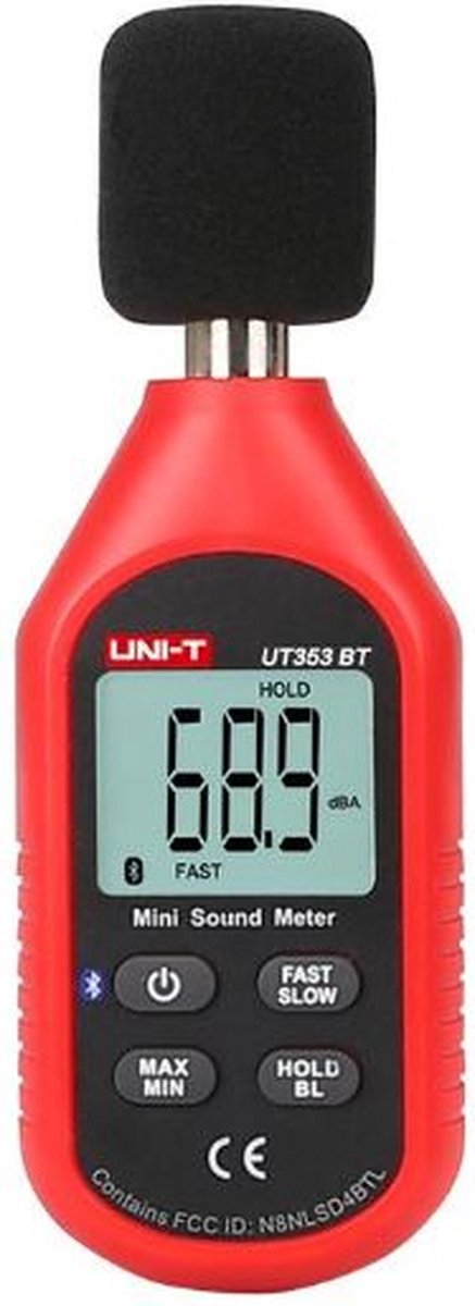 UNI-T UT353-BT geluid decibel meter met condensator microfoon, LCD display, Bluetooth met gratis smartphone app