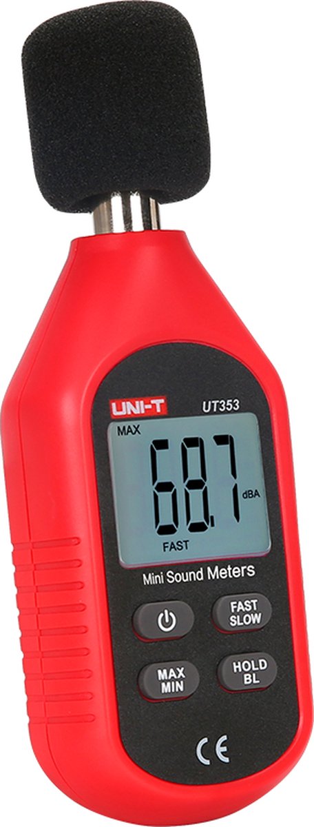 UNI-T UT353 geluid decibel meter met condensator microfoon en LCD display